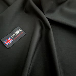 Vintage Dormeuil English Wool Fabric - 62’’x44’’ Black Twill Material