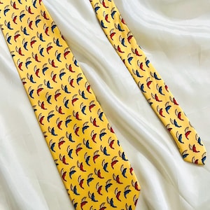 Vintage Daniel Hechter Silk Dolphin Tie - Made in France
