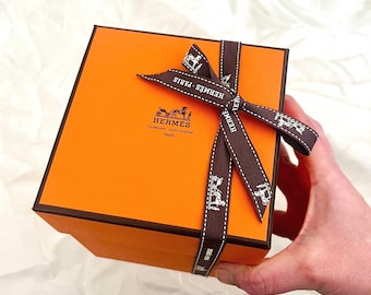 Authentic Hermès Orange Gift Box With Ribbon – Vintage Accessory