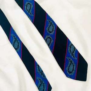 Vintage Beymen Silk Tie: Striped Paisley Necktie, 90s Turkish Luxury