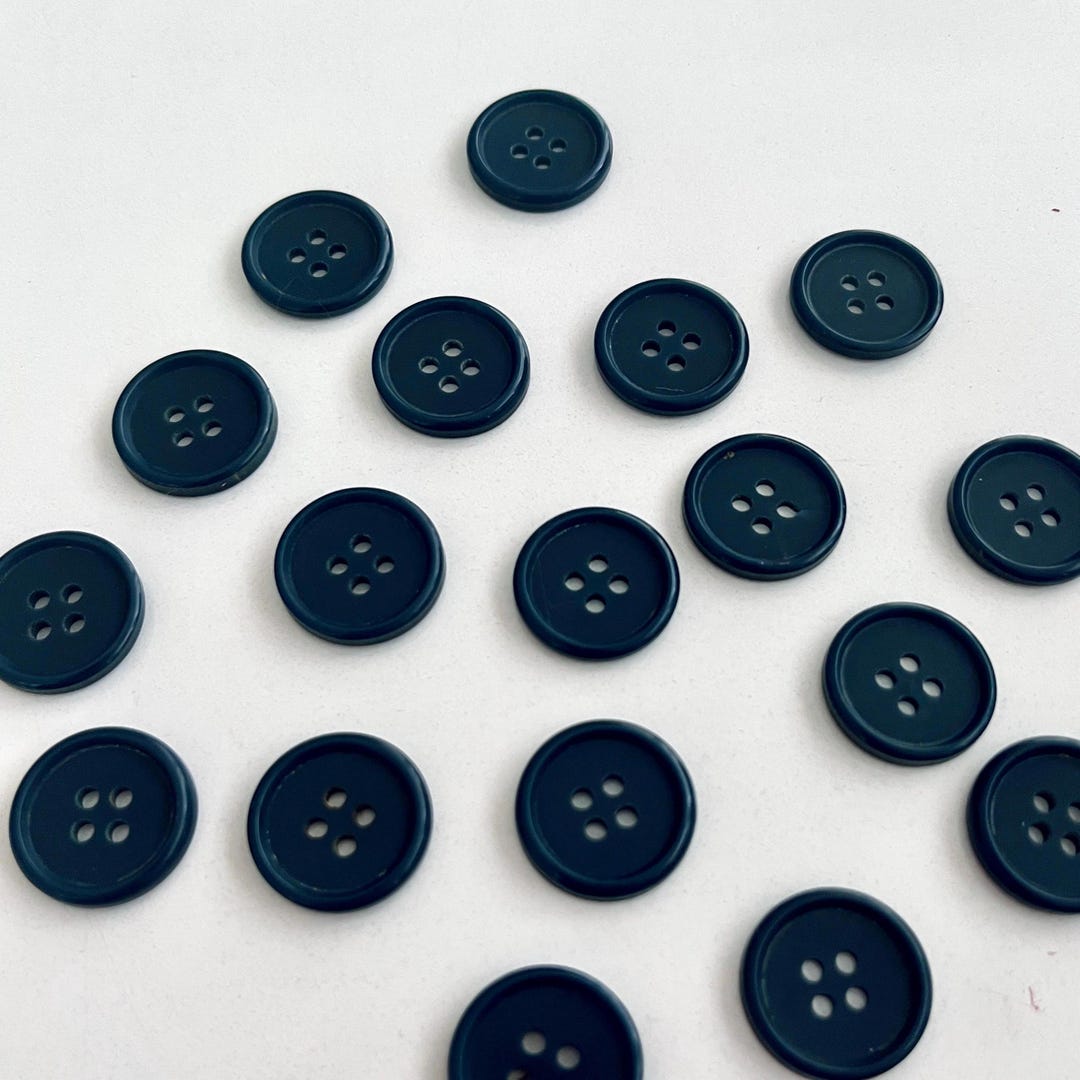 Vintage Navy Blue Plastic Buttons: 8 Pcs - Etsy