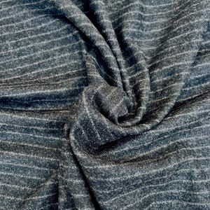 Charcoal Gray & White Striped Wool Flannel ‘2080’ by Arthur Harrison – Made in England