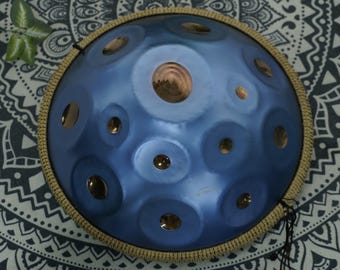 Sky Blue Handpan: 13-Note Golden D Minor, Gift Set