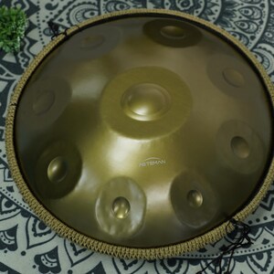 Handpan Trommel Golden 17 Noten Doppelseitig D-Skala & Gong Instrument