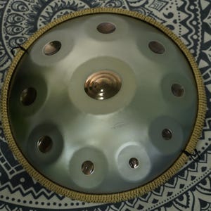 Handpan Dusk Gold 10 Notes D Minor with Handcrafted Polished Gold Plating