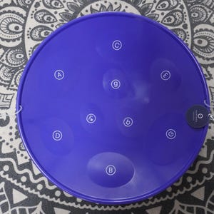 Portable Sapphire Steel Drum - Compact 9-Note Educational Steelpan with Collapsible Stand | Alloy Steel Beginner&#39;s Kit