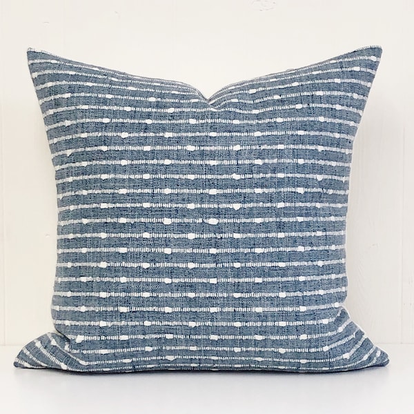 Blue & White Striped Pillow Cover // Throw Pillow // Decorative Pillow