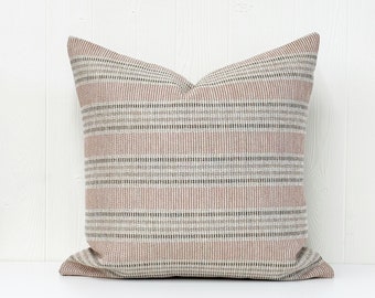 Terracotta Pink Stripe // Indoor/Outdoor Pillow Cover // Decorative Pillow // Throw Pillow // Outdoor Pillow Cover