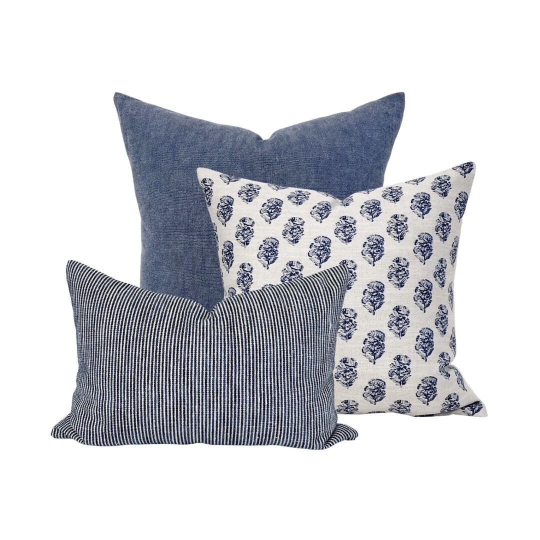 Pillow Combo // Set of 3 // Throw Pillow Combination // Decorative Pillow Covers // Coastal