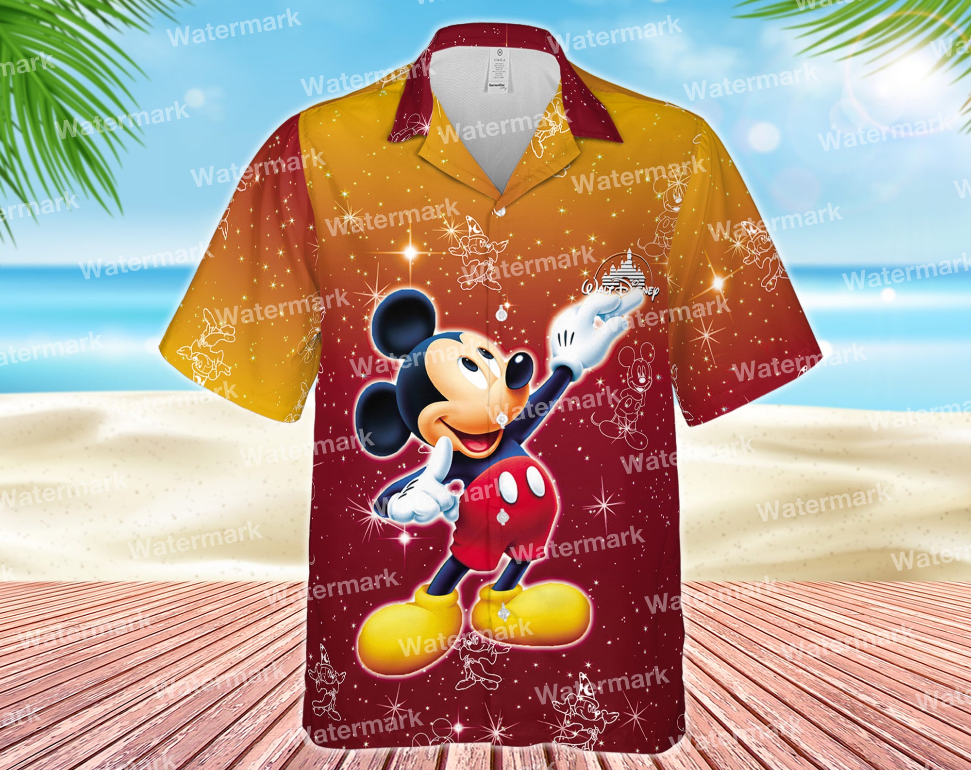 Mickey Mouse floral Hawaiian Shirt Mickey Mouse floral Hawaiian Shirt