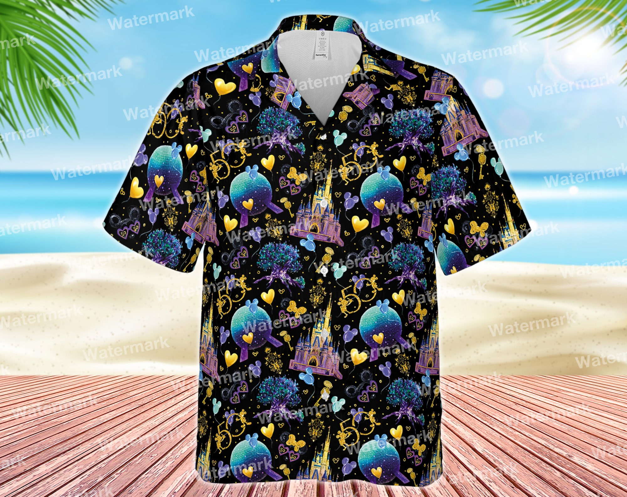 Disneyworld 50th anniversry hawaiian shirt, mickey mouse hawaiian shirt