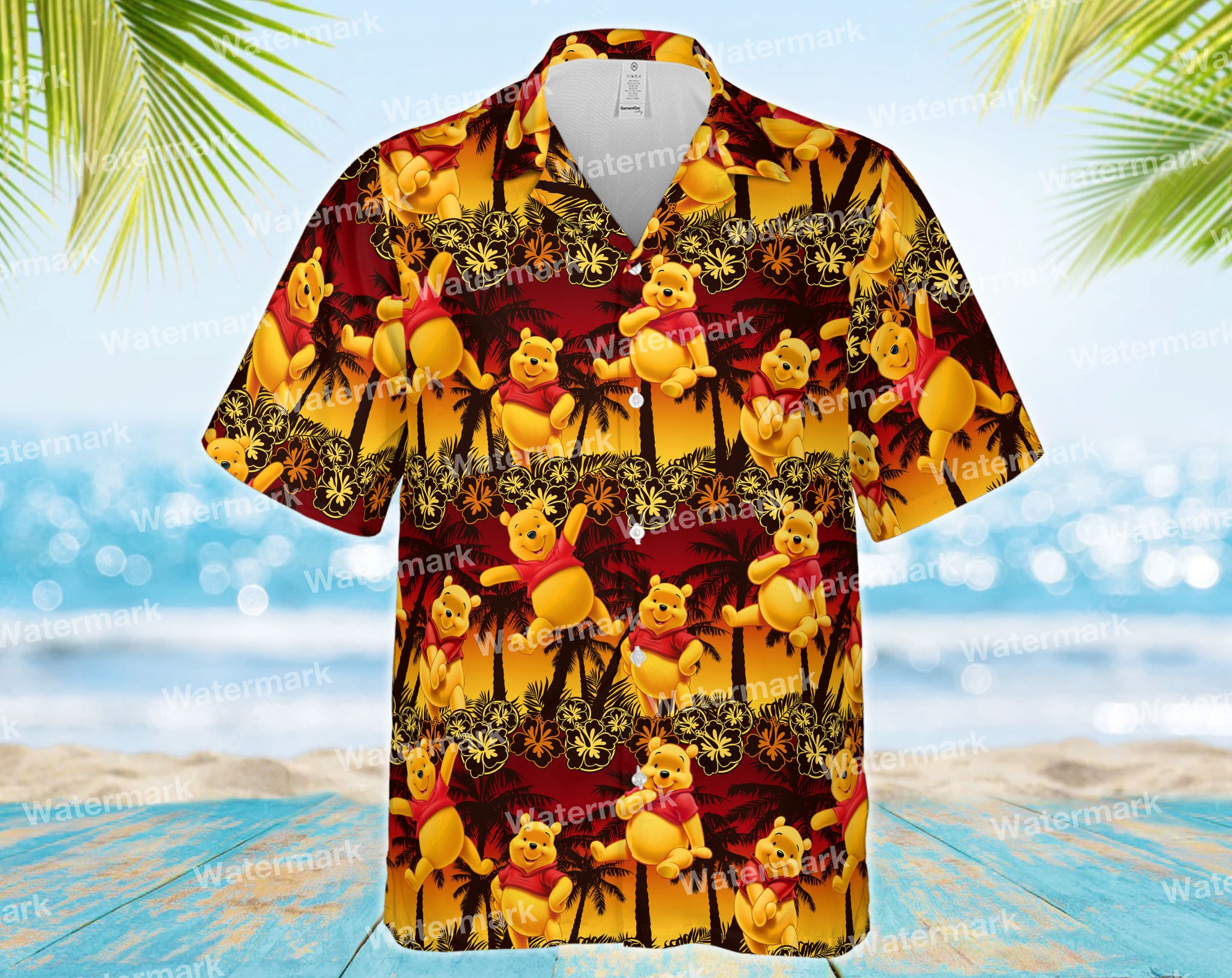 Winnie the pooh hawaiian shirt, disney hawaiian shirt