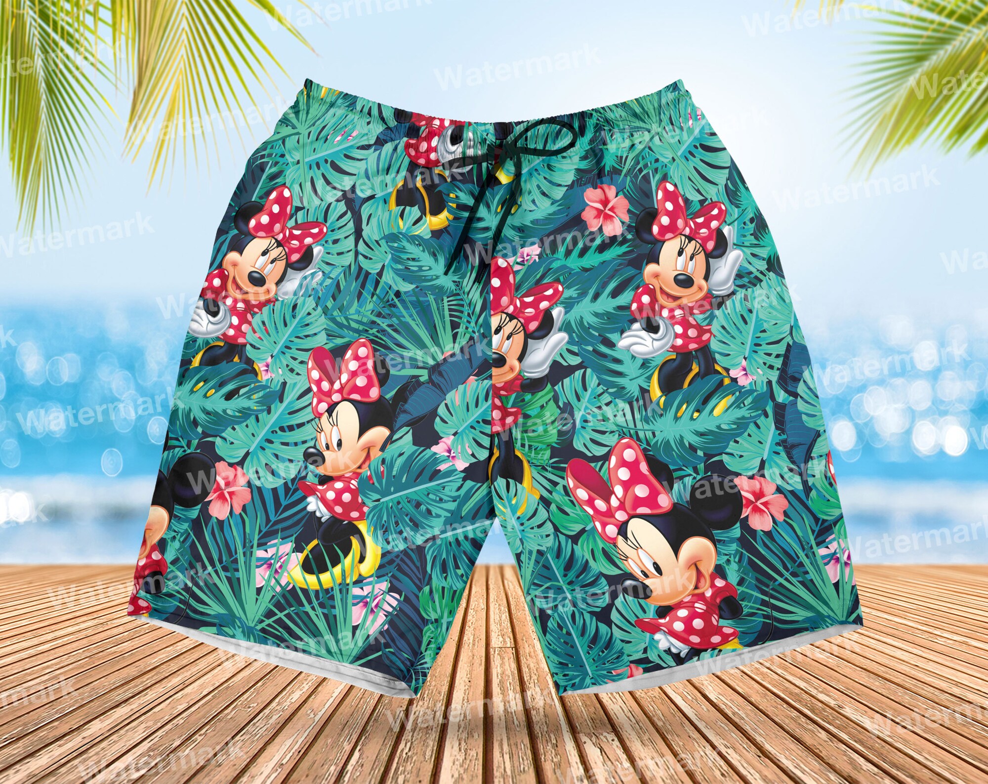 Minnie mouse floral hawaiian shirt