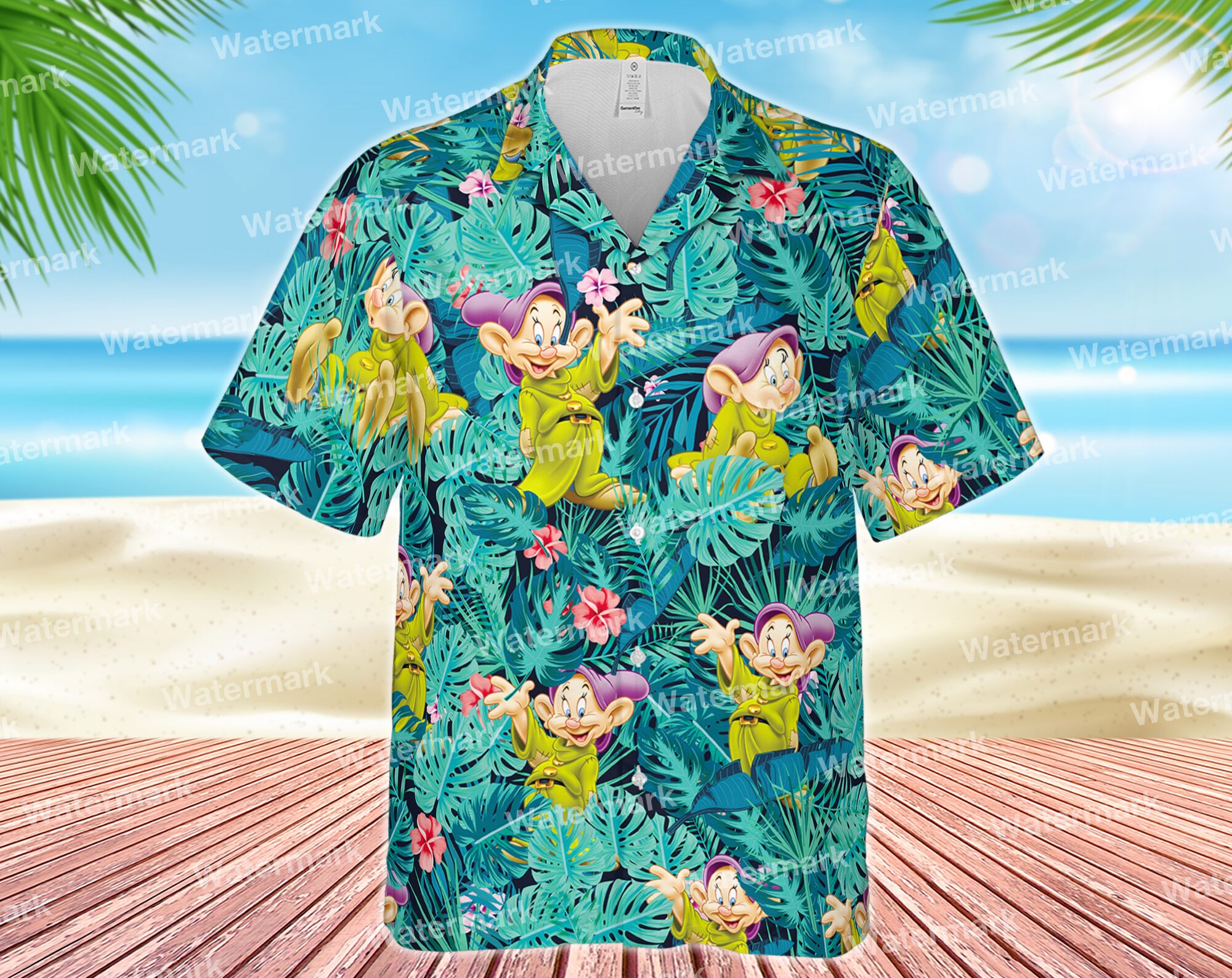 Dopey floral hawaiian shirt