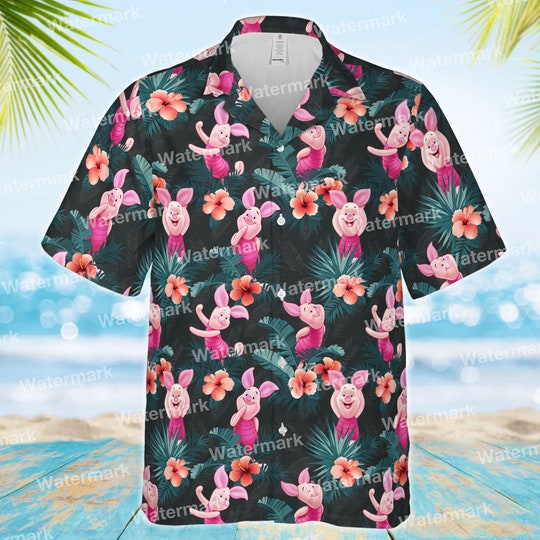 Piglet disney hawaiian shirt, winnie the pooh disney hawaiian