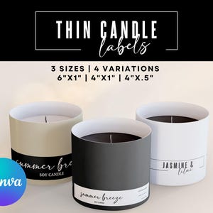 THIN Candle Label, Skinny Candle Label