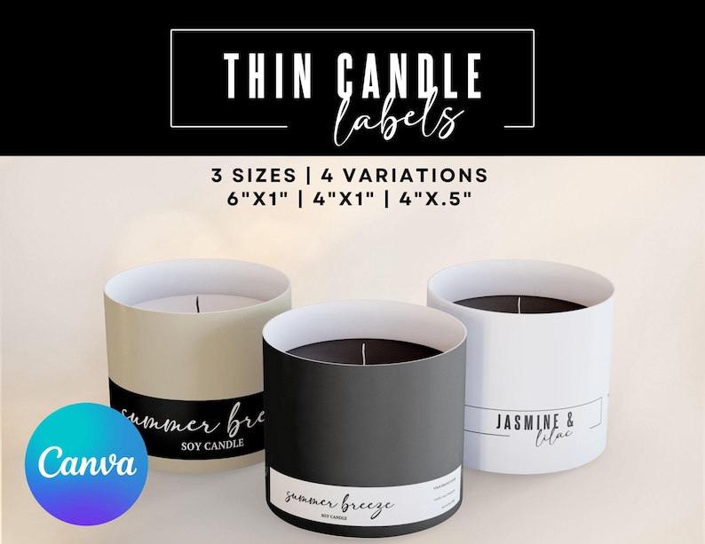 THIN Candle Label, Skinny Candle Label