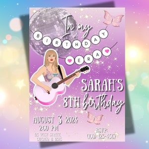 In my birthday era Swiftie birthday party invitation- digital file download