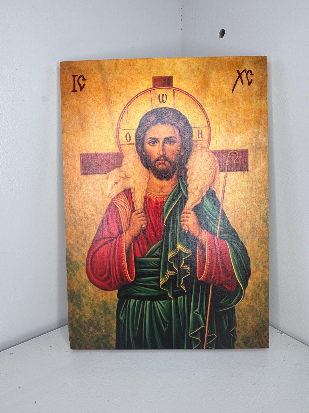 Jesus Christ Icon on Wood Christian Wall Art Religious Home Decor 8x5.5 ...