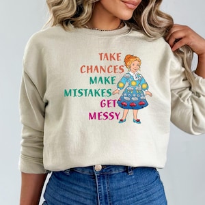 Camiseta &quot;Arriesgarse, cometer errores, ensuciarse&quot;, sudadera &quot;Miss Frizzle&quot;, camiseta &quot;Autobús Mágico&quot;, suéter &quot;Maestro&quot;, sudadera &quot;Ensuciarse&quot;