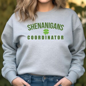 Shenanigans Coordinator Sweatshirt, St Patrick&#39;s Day Shirt, Lucky Shamrock Shirt, Lucky Irish Tee, Funny Toddler Shirt, Patrick Day Shirt
