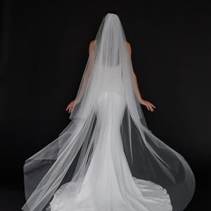 Standard Ivory Wedding Veil, Cathedral Length Headpiece for Wedding, Bridal Hair Accessories, Bohemian Bride Veil, Wedding Long Veil