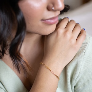 Bold Link Bracelet, Gold Filled Paper Clip Chain Bracelet, Chunky Paperclip Bracelet, Bold Link Minimalist Bracelet, Layering Bracelet Woman