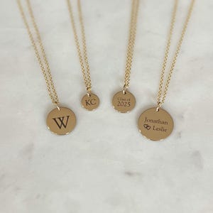 Disc Necklace • Personalized Name Necklace • 14K Gold Filled or 925 Sterling Silver