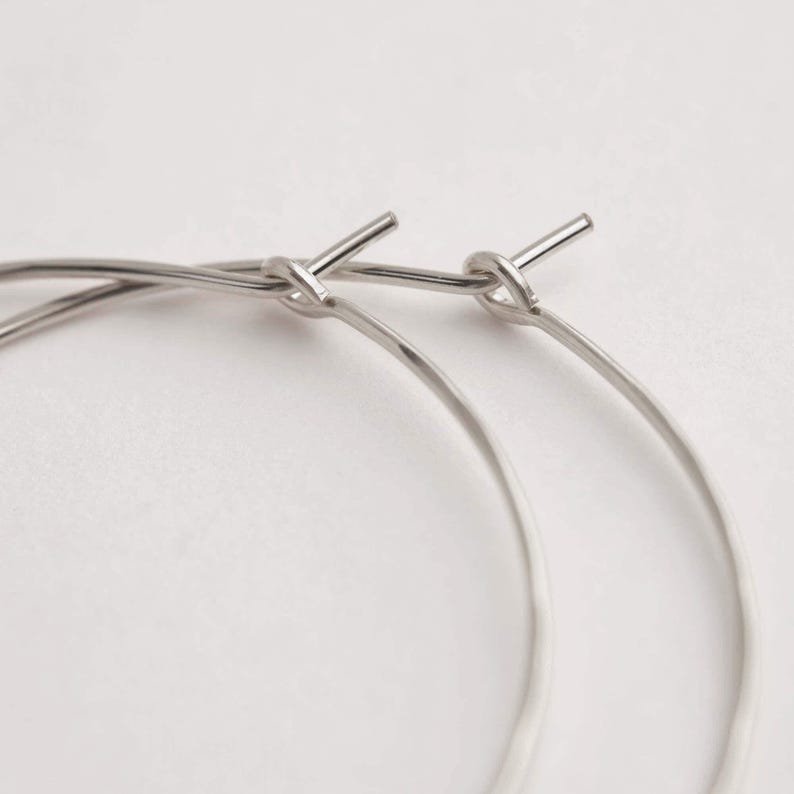 Small to Large 925 Sterling Silver Hoop Earrings • Nickel Free Silver Hoop Earrings image 2