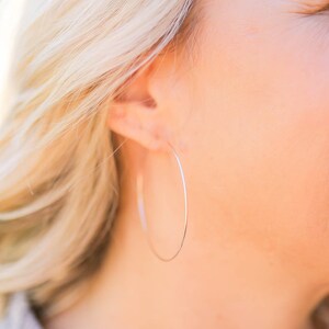 14k Gold Filled 1 Inch Skinny Hoop Earrings Tiny Gold Hoop Earrings Threader Hoop Earrings Minimalist Earrings