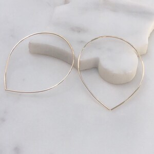 Open Hoop Threader Earrings • 14K Gold Filled • Open Hoop Earrings • Threader Round Hoop Earrings