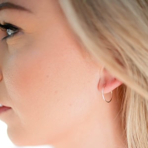 Small to Large 925 Sterling Silver Hoop Earrings • Nickel Free Silver Hoop Earrings image 5