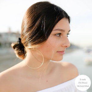 Small to Extra Large Dangle Drop Hoop Earrings • Front Facing Hoop Earrings • 14k Gold Filled or Solid 925 Sterling Silver • Nickel Free afbeelding 4