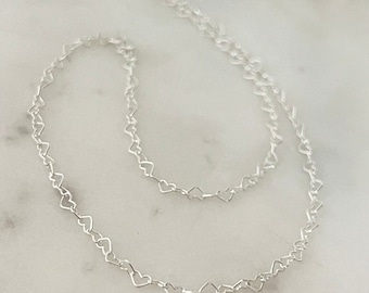 Tiny Hearts Chain made from 925 Sterling Silver