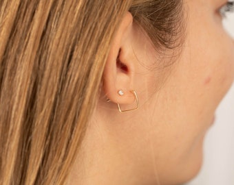 Gold Square Hoop Earrings • Nickel Free Earrings Gold • Hypoallergenic Earrings for Sensitive Ears • Tiny Hoop Earrings