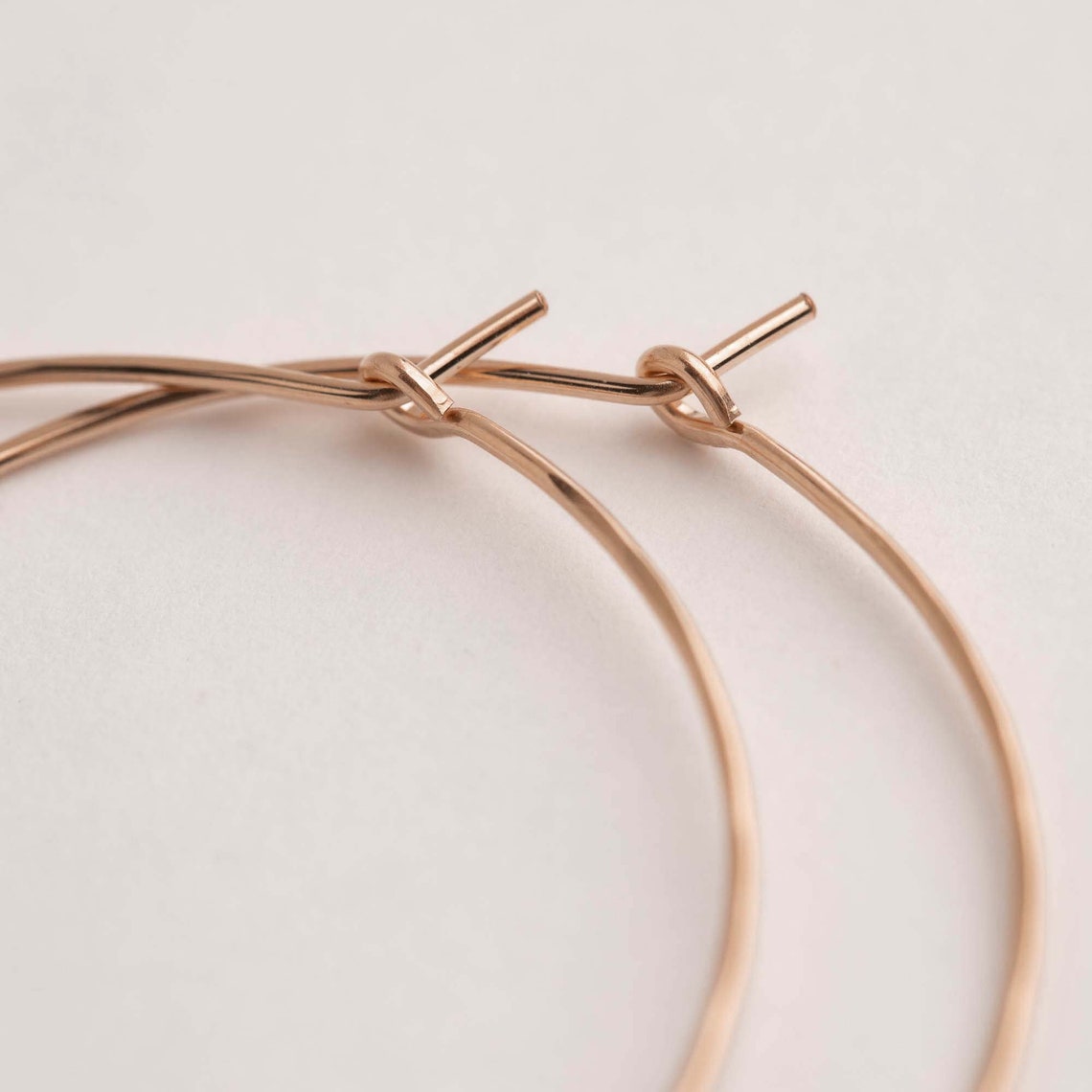 Large Rose Gold Hoop Earrings 3 Inch Thin Hoop Earrings Etsy