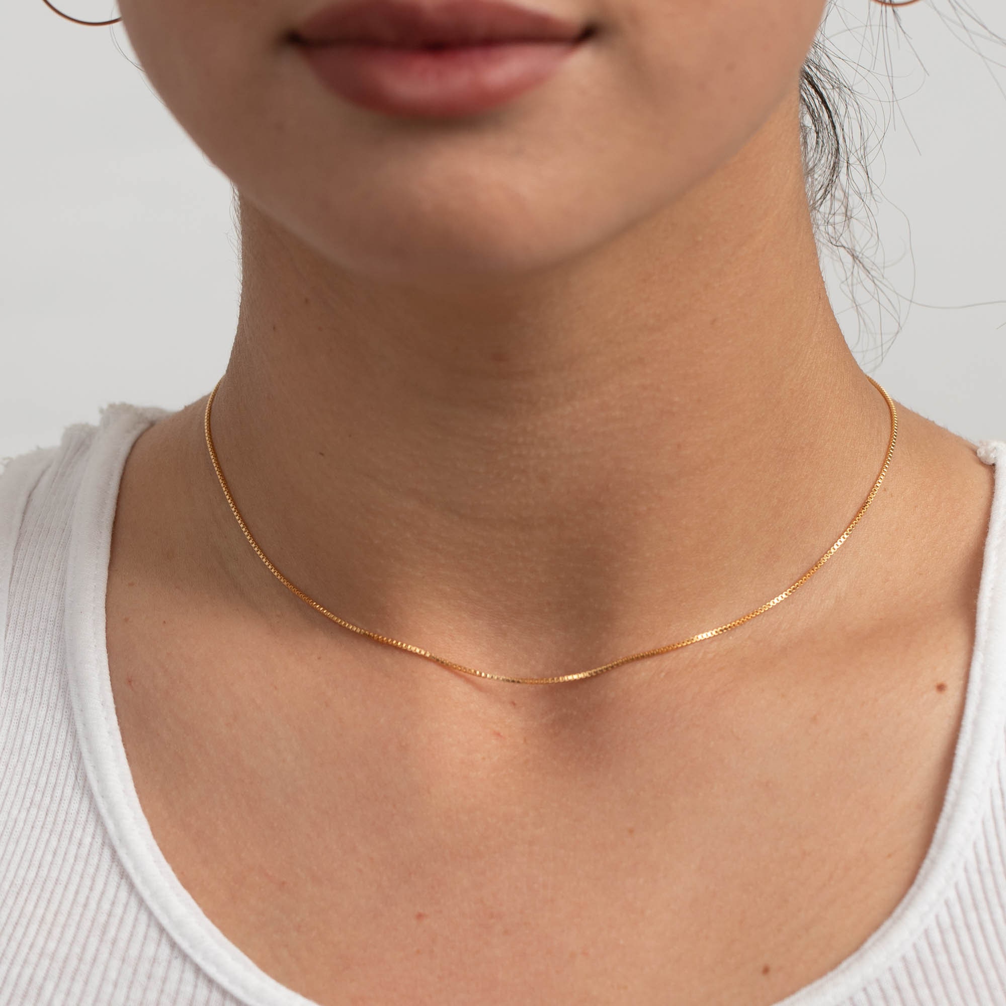 Box Chain Necklace 14K Gold Box Chain Necklace for Women Box Etsy