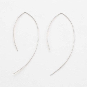 Narrow Arc Threader Earrings • Elegant 925 Sterling Silver Threader Earrings • Simple Thin Wire Hoop Earrings