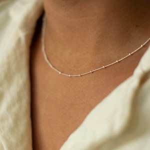 Silver Satellite Necklace • Dainty Layering Necklace • Tiny Silver Dot Necklace • 925 Sterling Silver • Layering Necklace, Bracelet, Anklet