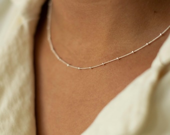 Silver Satellite Necklace • Dainty Layering Necklace • Tiny Silver Dot Necklace • 925 Sterling Silver • Layering Necklace, Bracelet, Anklet