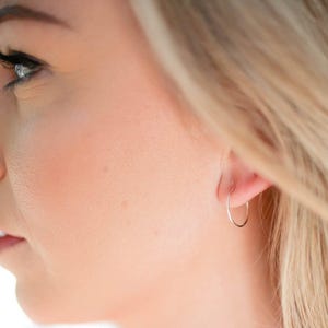 Small to Large 925 Sterling Silver Hoop Earrings • Nickel Free Silver Hoop Earrings image 5