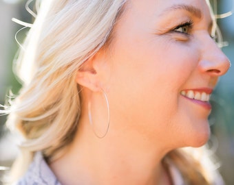 Rose Gold Hoop Earrings • Nickel Free Earrings • Sensitive Ears Hypoallergenic Earrings • 1-3 Inch Tiny Hoop Earrings to Large Hoop Earrings