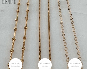 Layering Necklaces • 14K Gold Filled • 925 Sterling Silver • Cable Chain • Satellite Chain • Box Chain