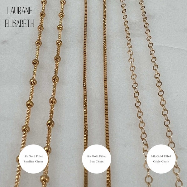 Layering Necklaces • 14K Gold Filled • 925 Sterling Silver • Cable Chain • Satellite Chain • Box Chain