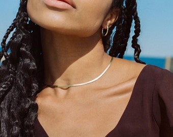 Herringbone Snake Chain Necklace • 14 - 20 Inches