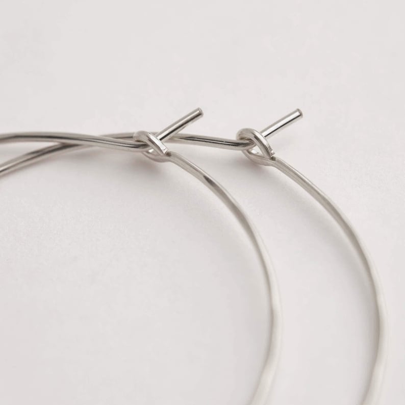 Small to Large 925 Sterling Silver Hoop Earrings • Nickel Free Silver Hoop Earrings image 2