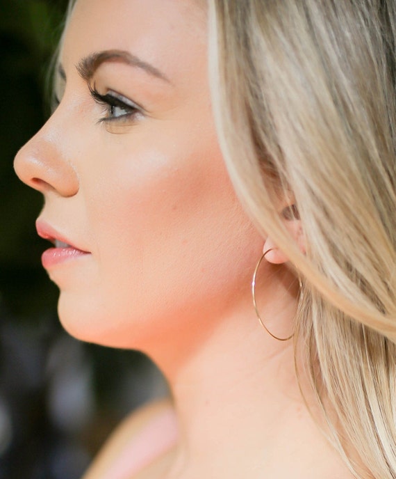 14k gold hoop earrings 1.5 inch deals