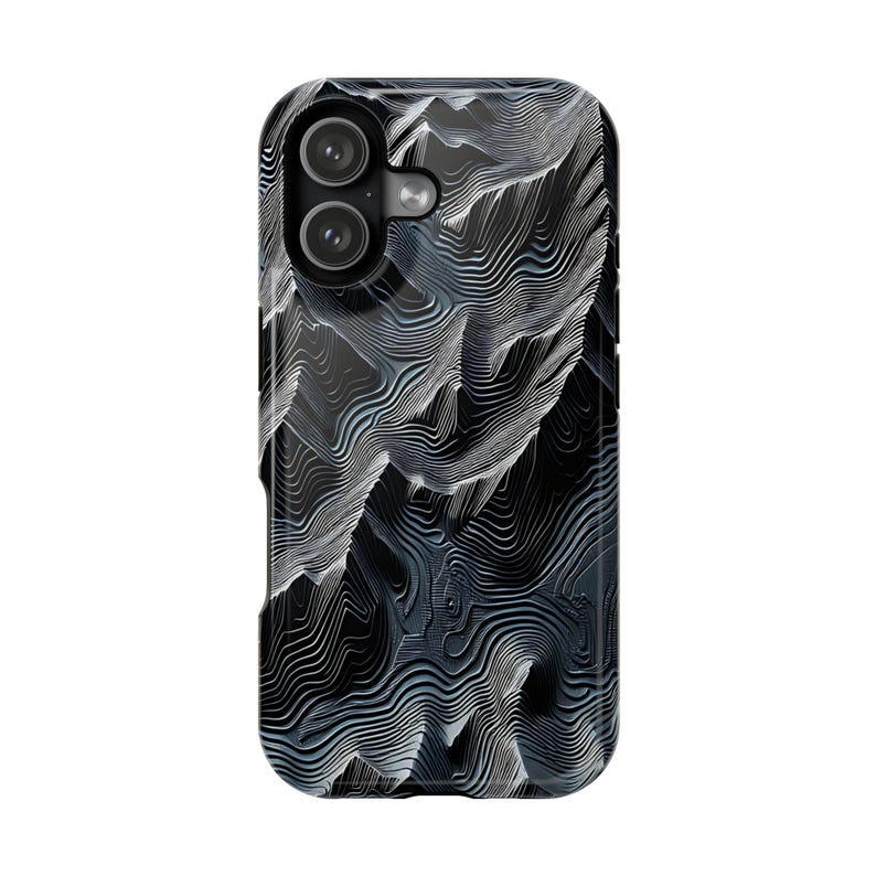 Topographic Map MagSafe Phone Case Gift | iPhone 15 Pro Max with Mountain Terrain Design image 10