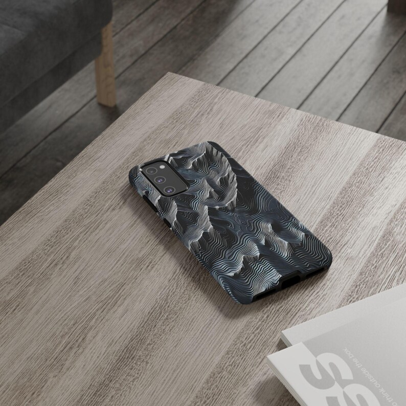 Funda para teléfono con mapa topográfico para iPhone 15 Pro Max con diseño de terreno montañoso (regalo) imagen 4