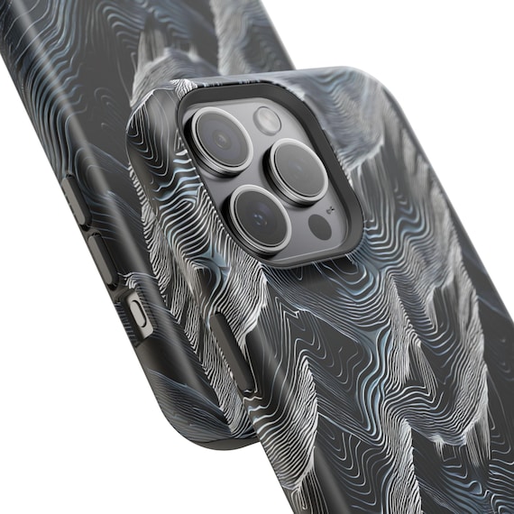 Topographic Map MagSafe Phone Case Gift | iPhone 15 Pro Max with Mountain Terrain Design